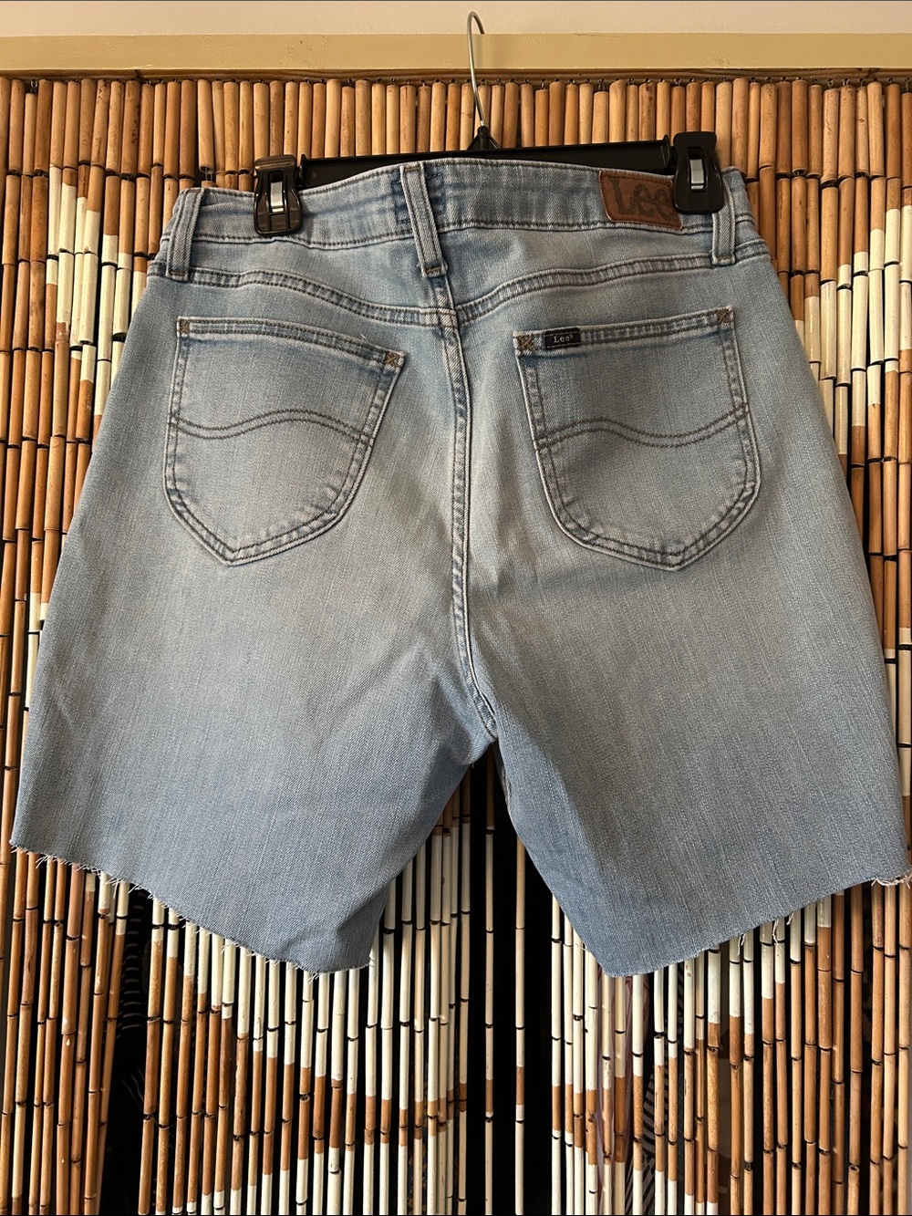 Lee Light Blue High-Rise Denim Cutoff Shorts